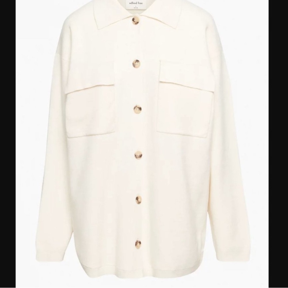 Aritzia Wilfred Free Women’s Ronnie Sweater Heather Light Birch Size Large - Picture 5 of 9